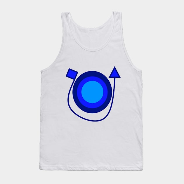 Blue Modern Record Player Tank Top by simonjgerber